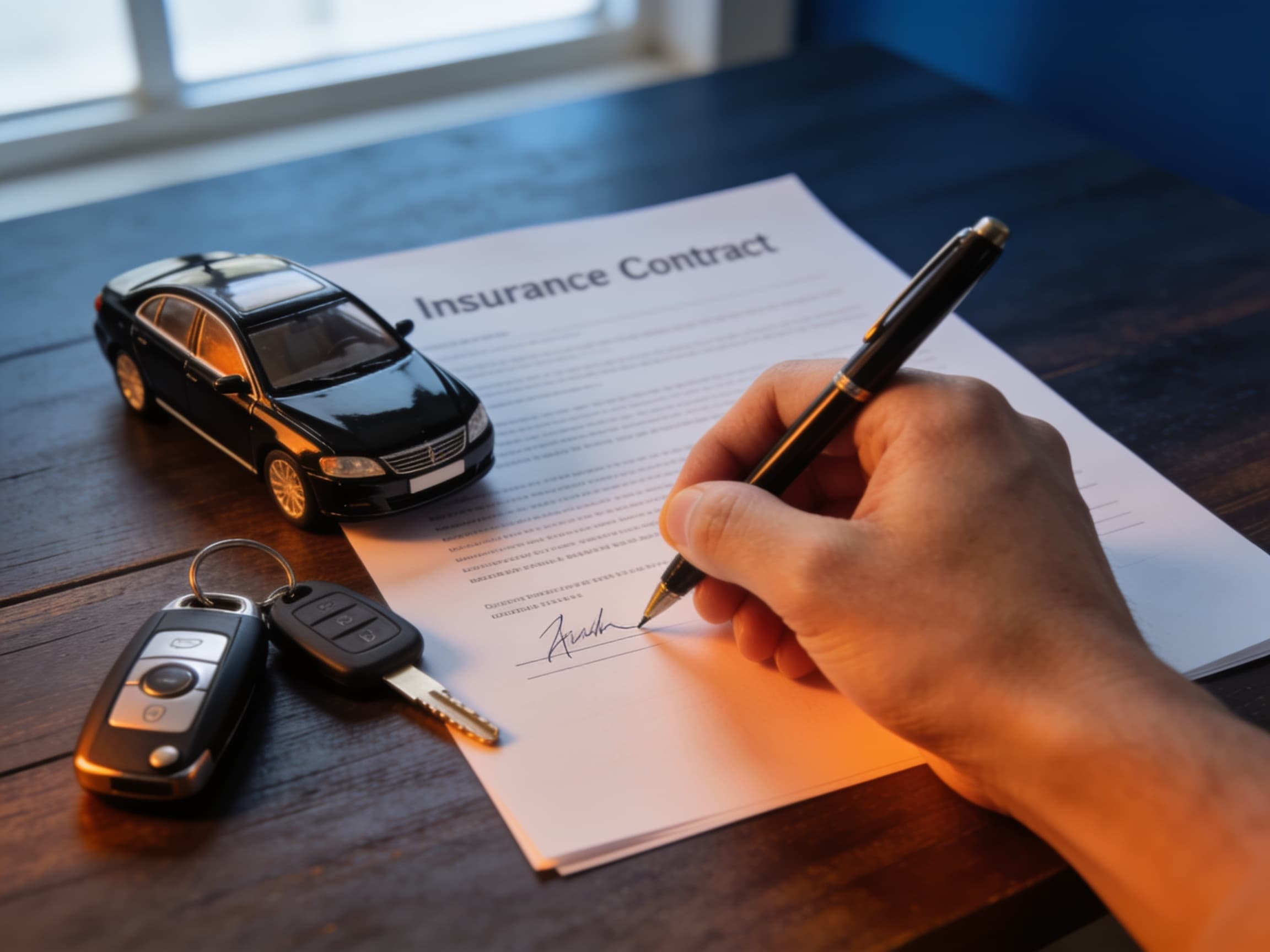 Signature d'un contrat d'assurance VTC